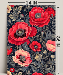 Elegant Red Poppies Artwork, Abstract or Artistic Poster