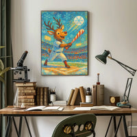 Reindeer Baseball Magic Poster