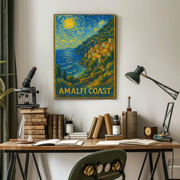 Amalfi Coast A Starry Impression Poster
