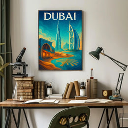 Dubai Cityscape Poster For Home Decor And Travel Lovers