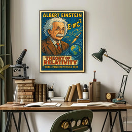 Einstein Vintage Scholarly Portrait Poster