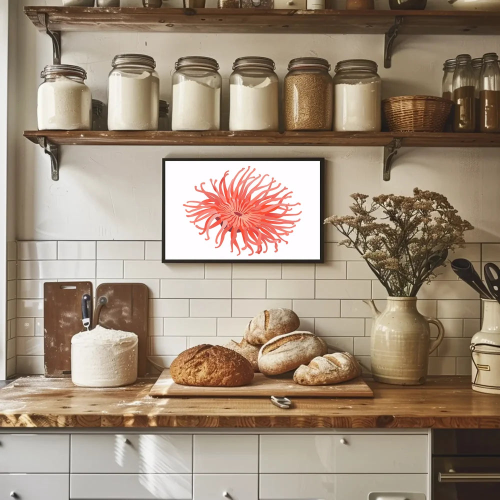 Vibrant Sea Anemone Modern Art Poster Print