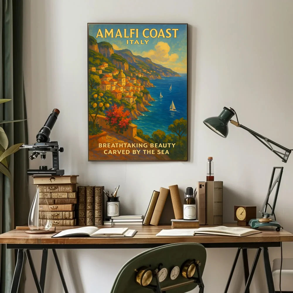 Breathtaking Coastal Beauty Carved by the Sea Poster