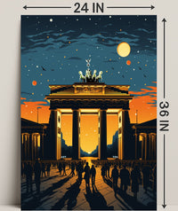 Sunset At The Brandenburg Gate Poster