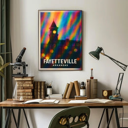 Fayetteville Arkansas Scenic Travel Minimalist Digital Painting Wanderlust Home Decor Poster