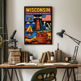 Wisconsin United States of America Poster PosterGoat