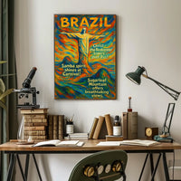 Brazilian Carnival Vibes: Rio Landmarks Art Poster