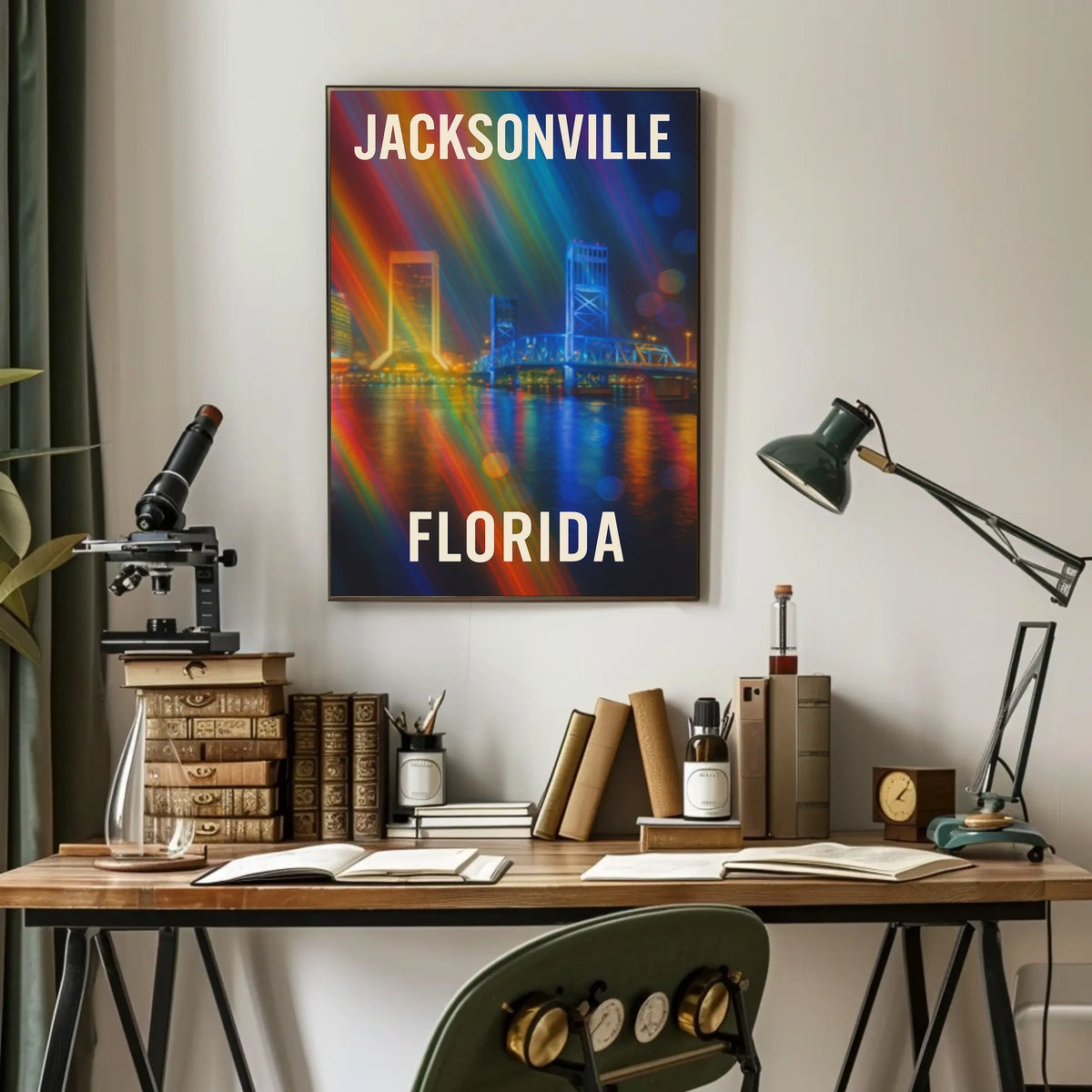 Jacksonville Cityscape Photo Realism Wanderlust Poster