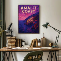 Amalfi Coast Poster for Coastal Home Decor Wall Art