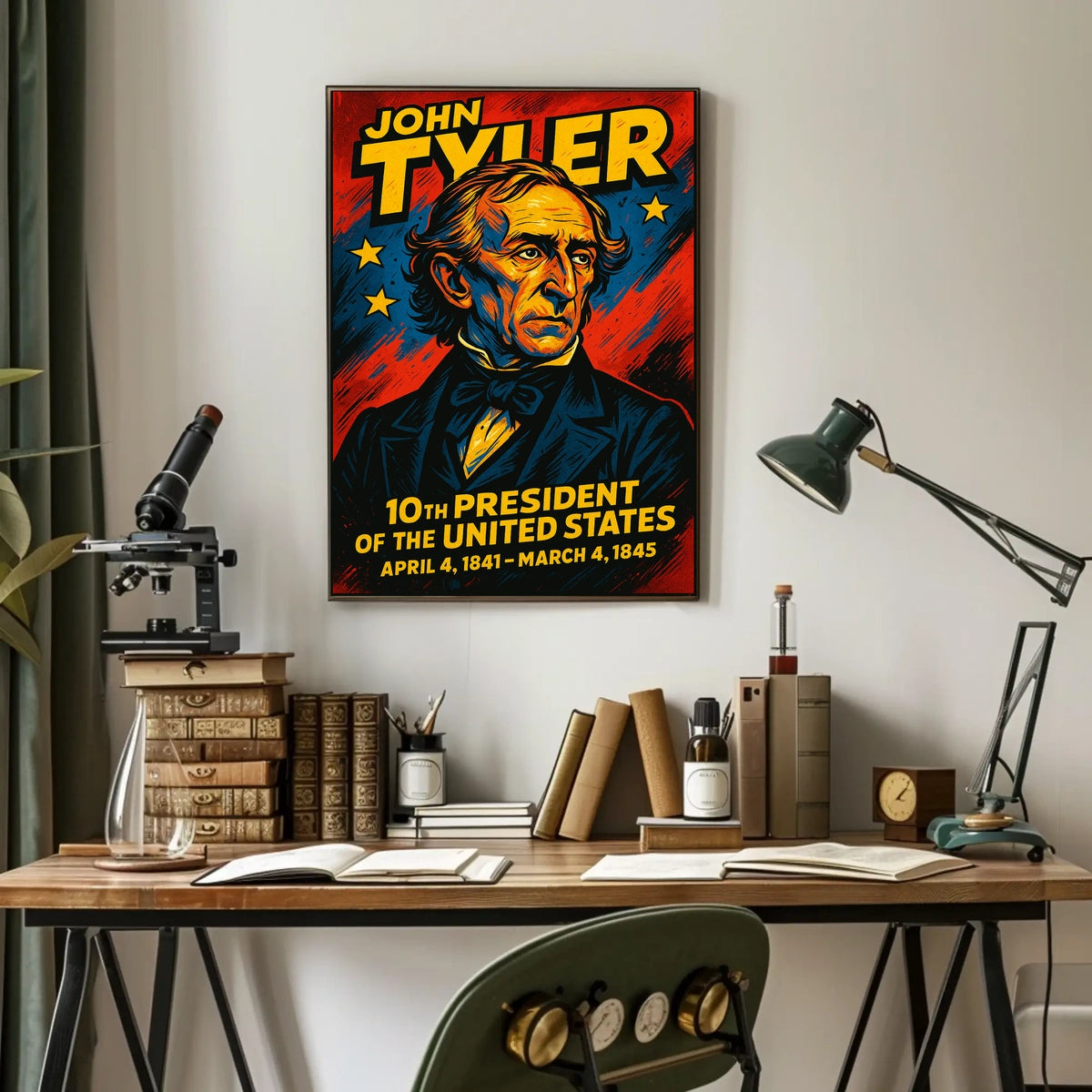 John Tyler 10Th President Poster Wall Art Historical Decor