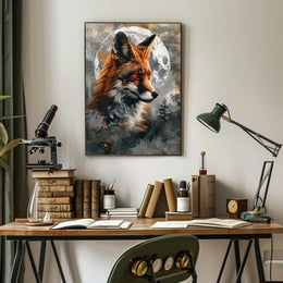 Lunar Fox Poster PosterGoat