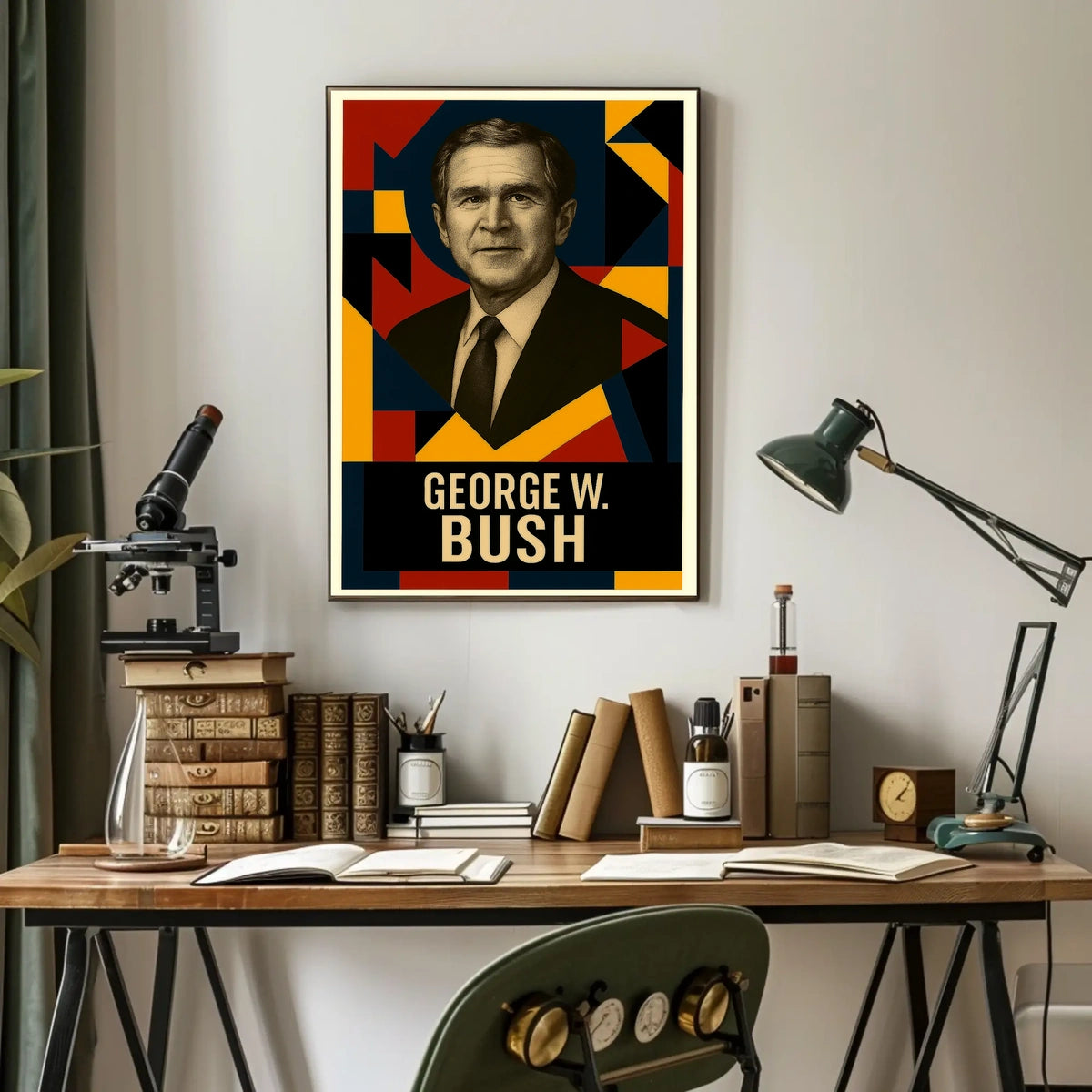 George W. Bush 43rd President of the United States Abstract Pop Poster