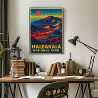 Haleakalā National Park Vintage Travel Poster