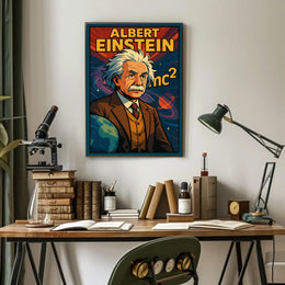Albert Einstein Scenic Vintage Wanderlust Poster