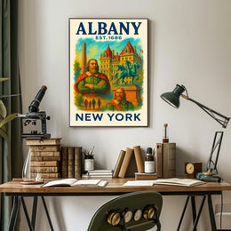 Albany History And Architecture Poster Vintage Wall Art
