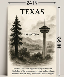 Texas The Lone Star State Poster PosterGoat