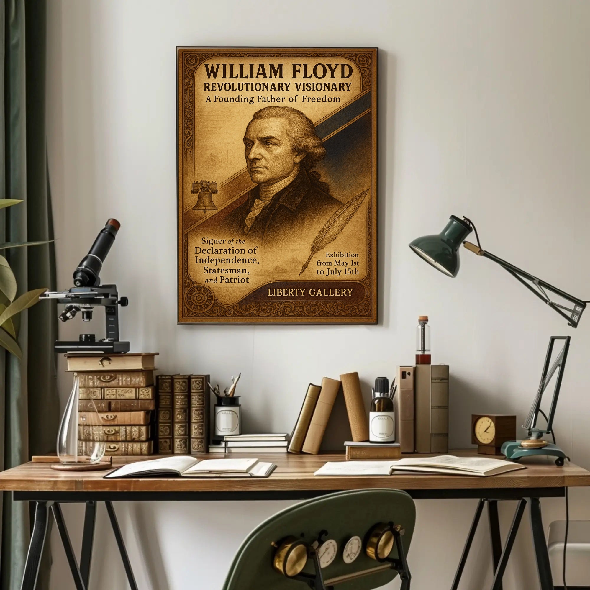 American Independence Historical Figure Vintage Patriotic Poster
