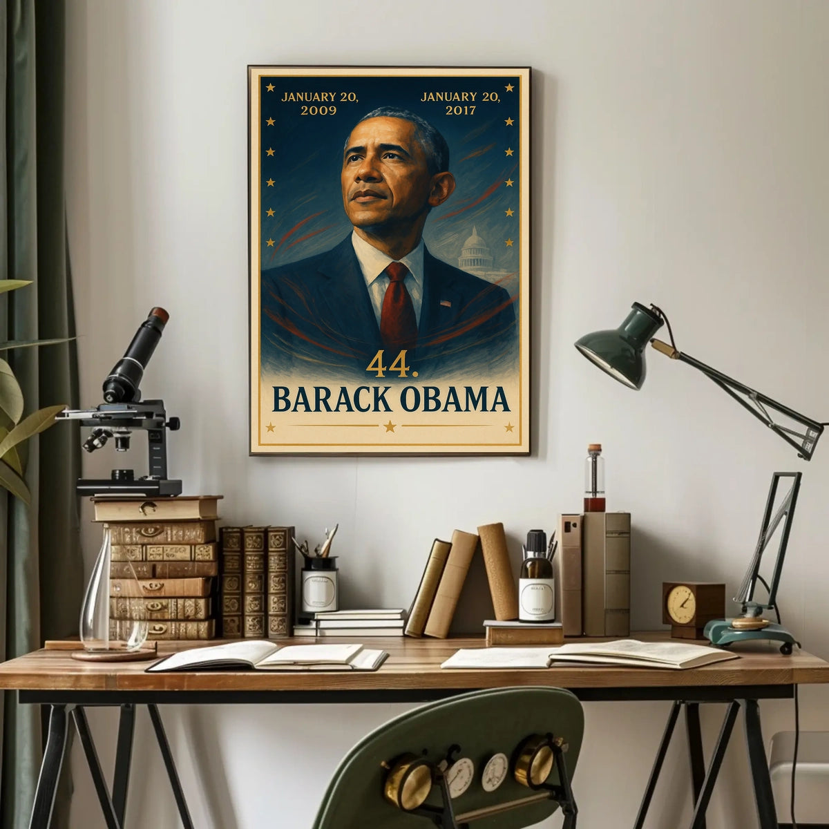 Barack Obama Stylized Portrait Historical or Presidential Poster