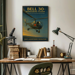 Bell 30 Vintage Aviation Poster: Bold Innovation
