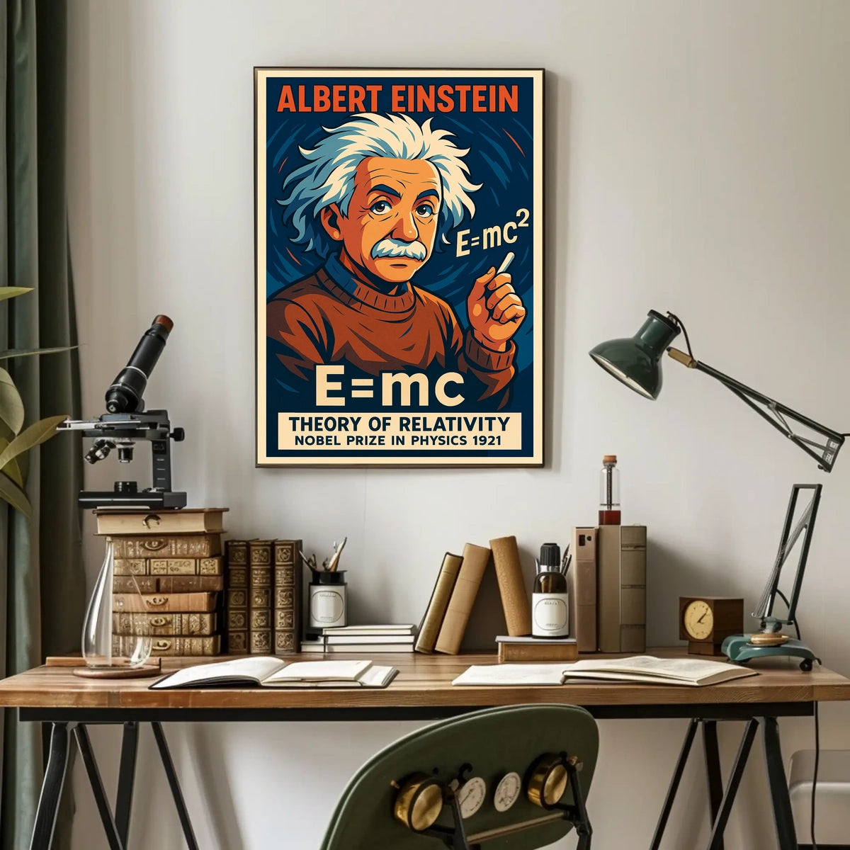 Albert Einstein Relativity Theory Vintage Poster