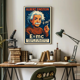 Albert Einstein Relativity Theory Vintage Poster