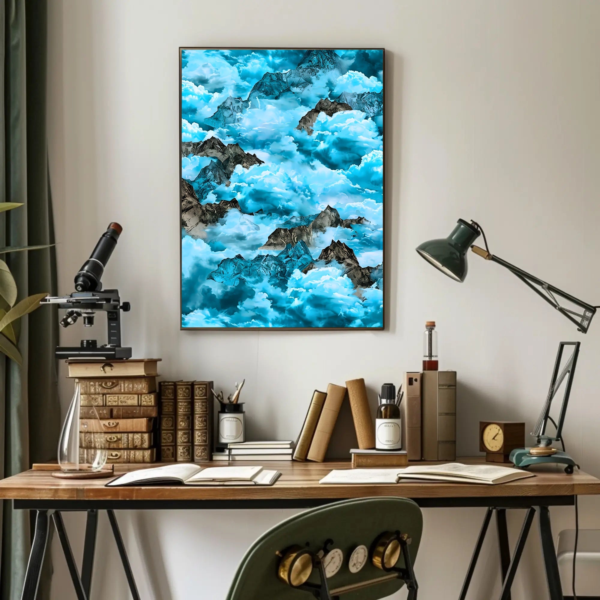 Majestic Mountain Clouds William Morris Art Poster