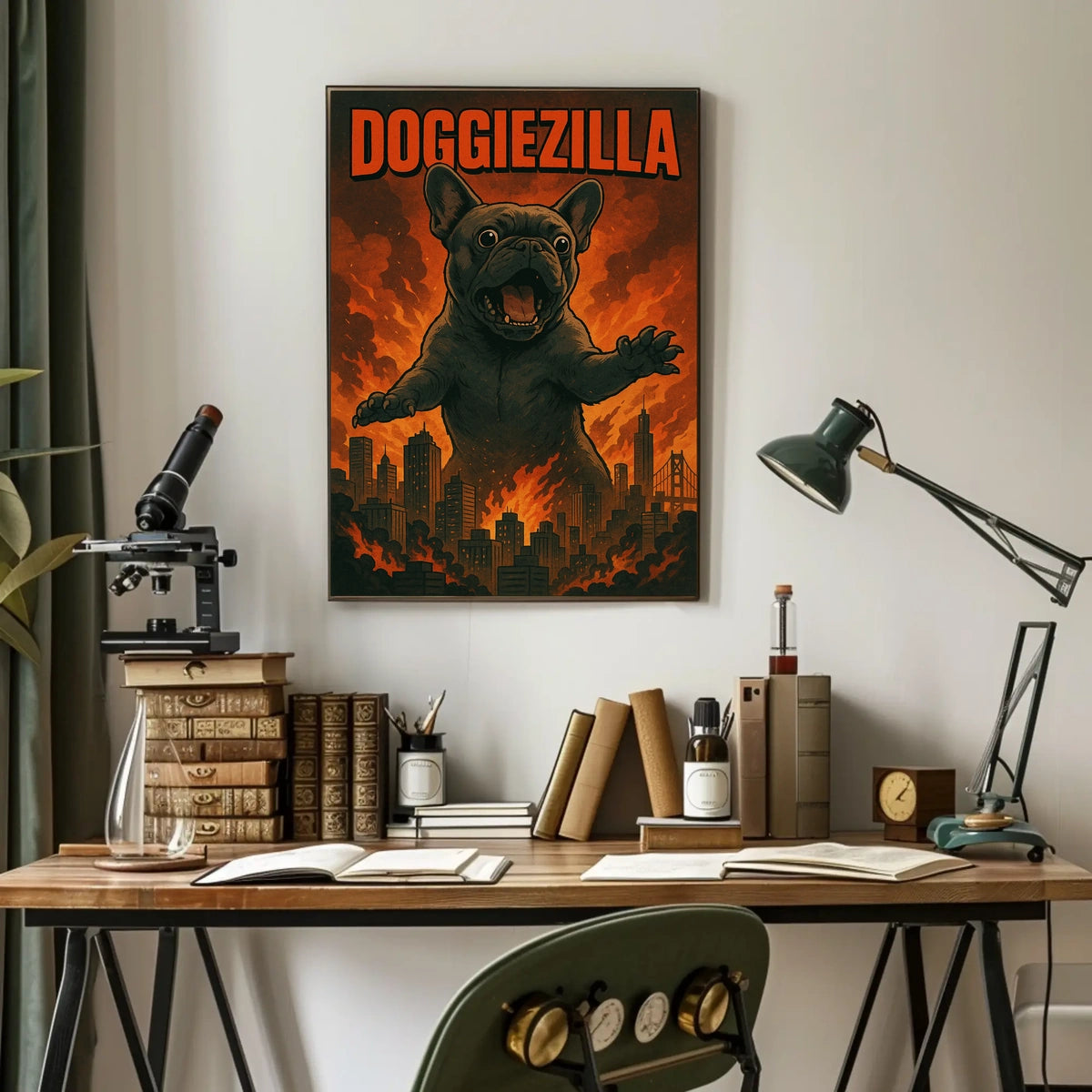 Doggiezilla Poster Real World Scenery Wall Art 18x24