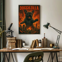 Doggiezilla Poster Real World Scenery Wall Art 18x24