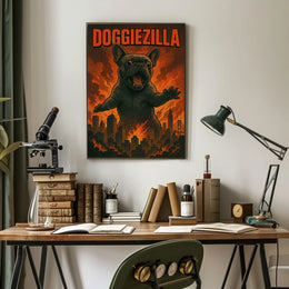 Doggiezilla Poster Real World Scenery Wall Art 18x24