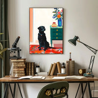 Black Labrador Poster Modern Cake Art Print