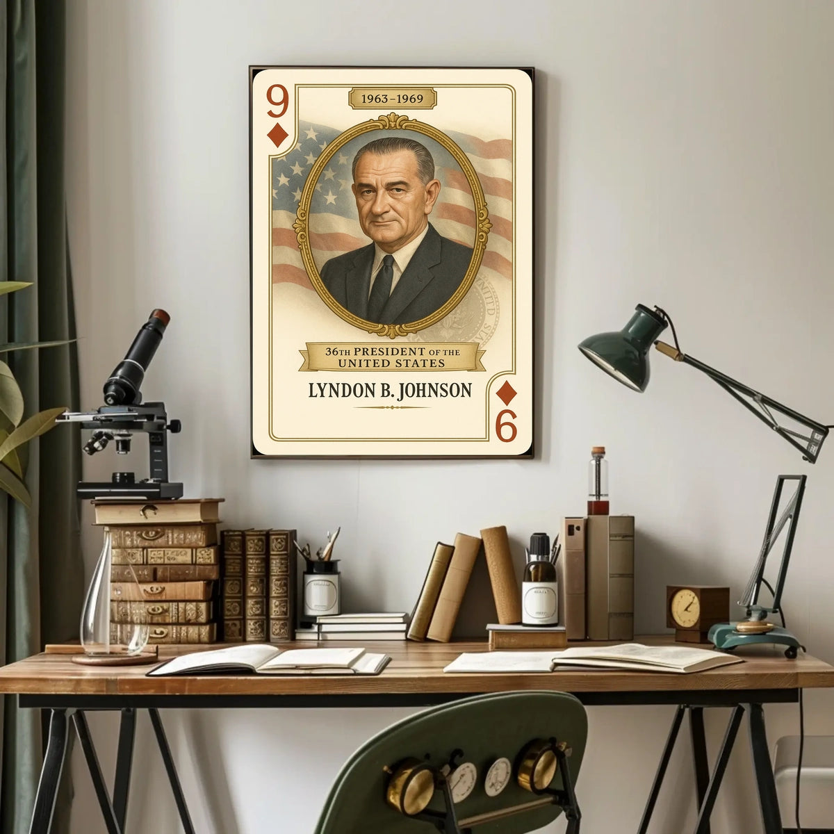Lyndon Johnson 36th President Portrait Wall Poster