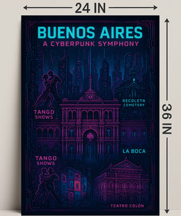 Buenos Aires A Cyberpunk Symphony Poster PosterGoat
