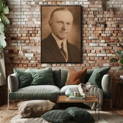 Calvin Coolidge 30th President Sepia Photo