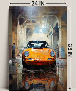 Vintage Elegance Classic Car In Urban Poster PosterGoat