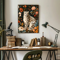 Majestic Snow Leopard Wall Art in Bloom