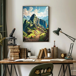 Vibrant Machu Picchu Adventure Art Print Travel Poster