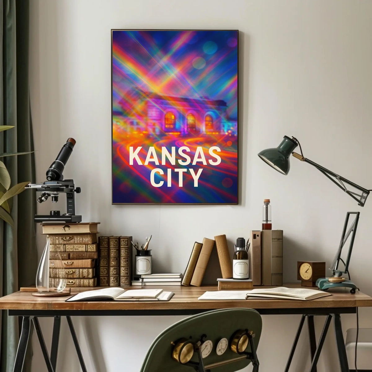 Kansas City Skyline Vibrant Expressionism Poster