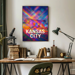 Kansas City Skyline Vibrant Expressionism Poster