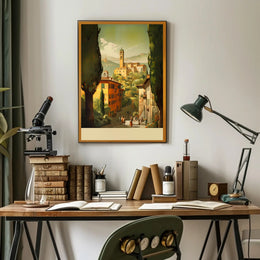 Idyllic Village Landscape Poster