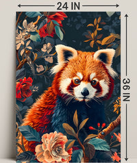 Red Panda Nature Whimsy: Stunning Vibrant Animal Poster