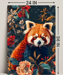 Red Panda Nature Whimsy: Stunning Vibrant Animal Poster