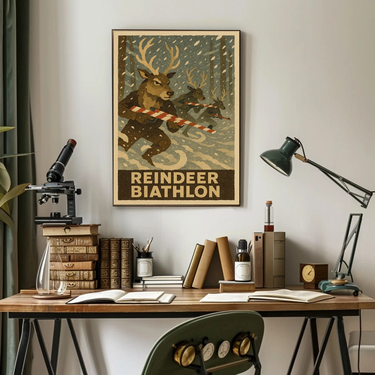 Reindeer Biathlon Poster