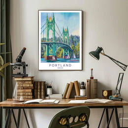 St. Johns Bridge in Portland Poster PosterGoat