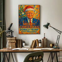 Donald Trump Christmas Stylized Portrait Political Poster