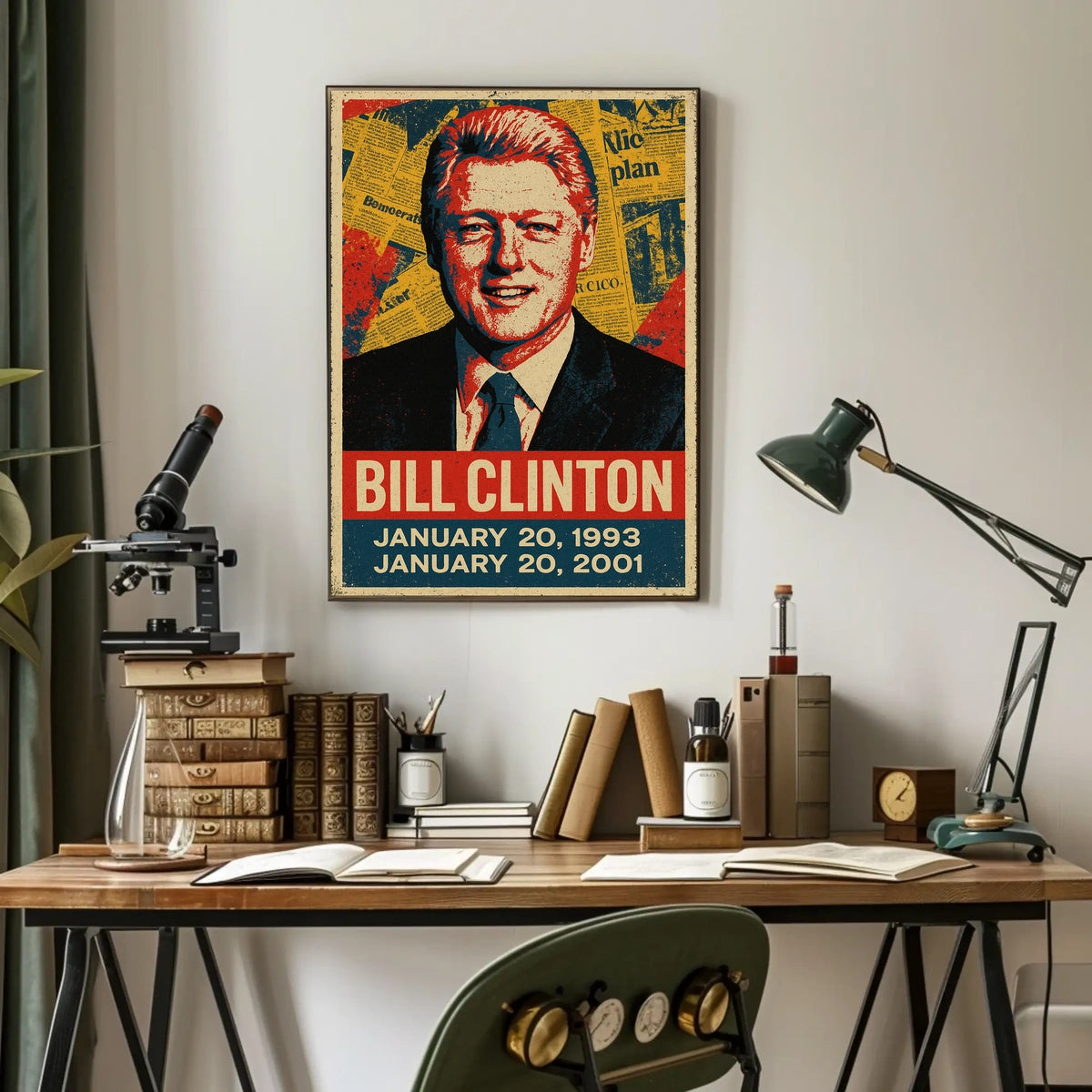 Bill Clinton 42nd President of the United States Street Art Mashup Poster