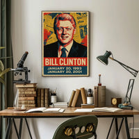 Bill Clinton 42nd President of the United States Street Art Mashup Poster