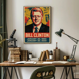 Bill Clinton 42nd President of the United States Street Art Mashup Poster