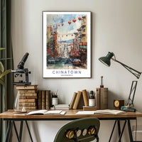 San Francisco Chinatown Watercolor Urban or Cityscape Poster PosterGoat