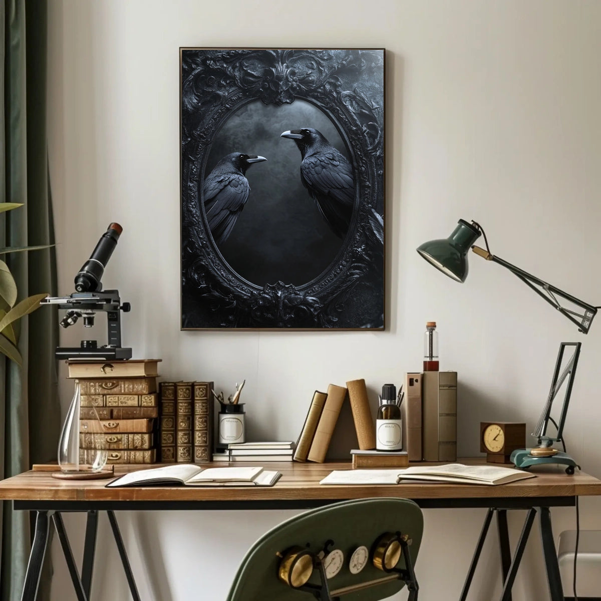 Gothic Mirror and Ravens Abstract, Artistic, or Pop Culture Poster