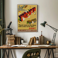 Women Empowerment WWII Patriotic Propaganda Poster